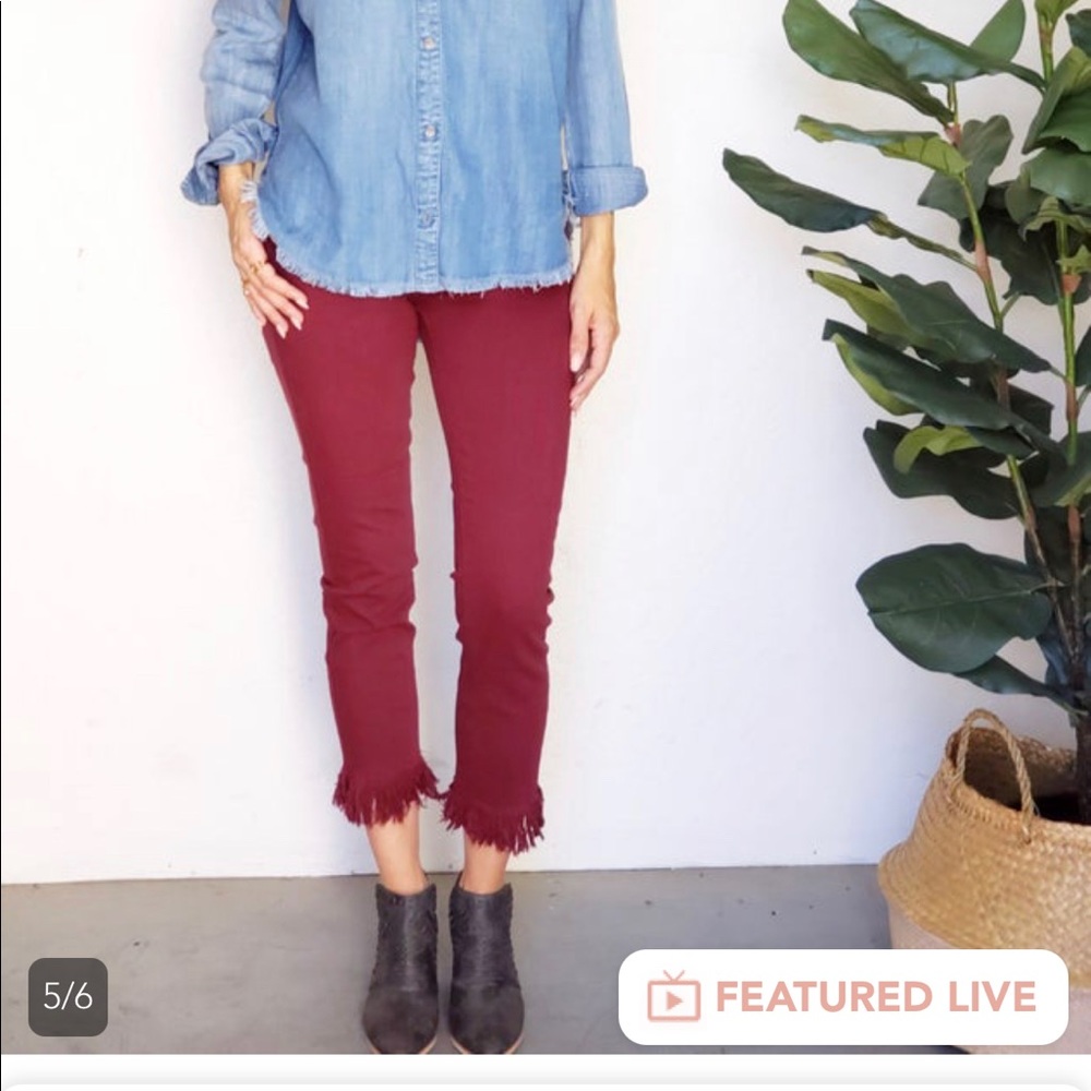 SOLD ELSEWHERE Size 29 Crop Burgundy Jeans